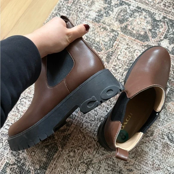 Coach Reid Platform Chelsea Ankle Boots - Walnut - Picture 6 of 9